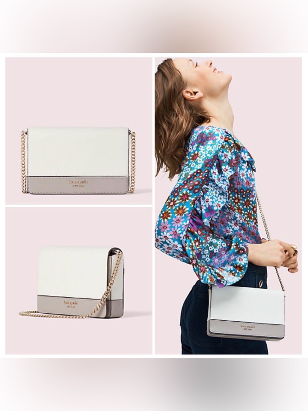 Kate Spade Spencer Leather Color Block Wallet Crossbody Bag